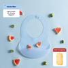 Baby eating bib baby bib complementary food rice pocket super soft silicone children's waterproof and oil-proof rice coat