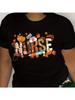 Thanksgiving Nurse-Themed Wounisex's T-Shirt - Casual Short Sleeve Crew Neck Soft Polyester Machine Washable
