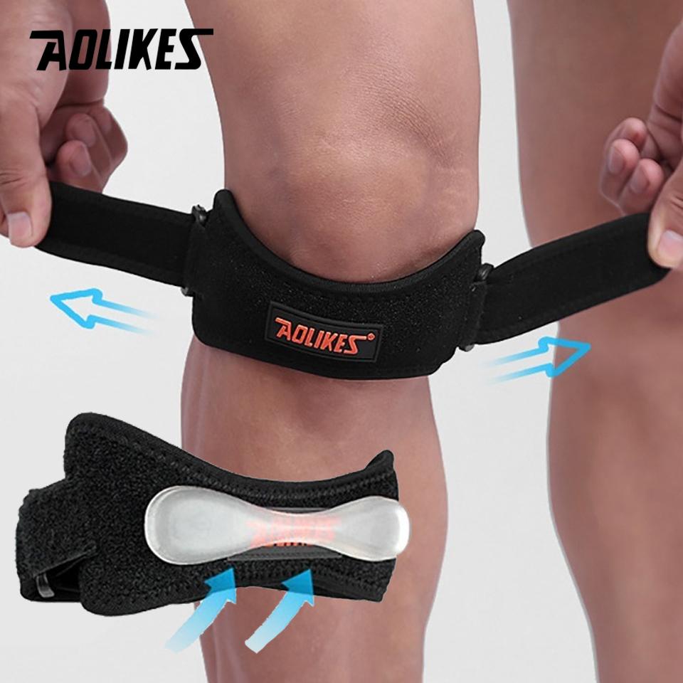 Aolikes Adjustable Knee Brace Support Pad for Basketball Volleyball Sports Protective Gear with Eva Strap