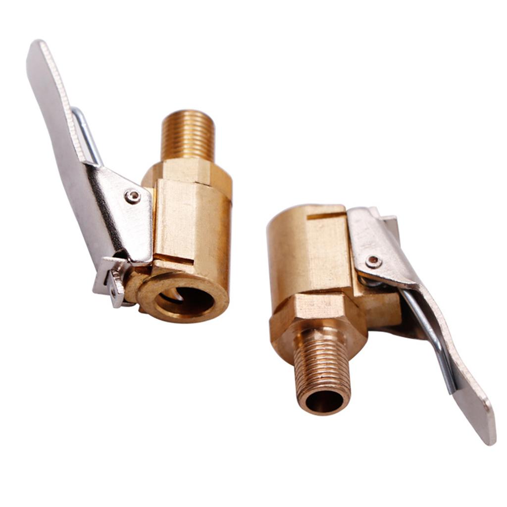 Mandrino ad aria per pneumatici auto Ottone automobilistico 8 mm Connettore a clip adattatore per valvola pompa di gonfiaggio Per gonfiaggio Connettore a clip a testa a cambio rapido