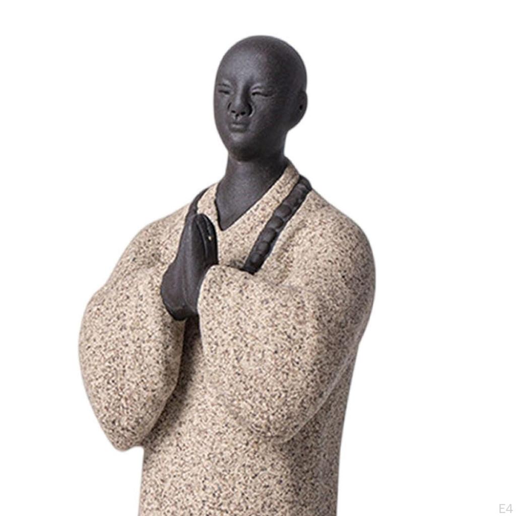 Buddha Statue Monk Figure Crafts Handmade Lifelike and Vivid Desktop Ornament Figurine for