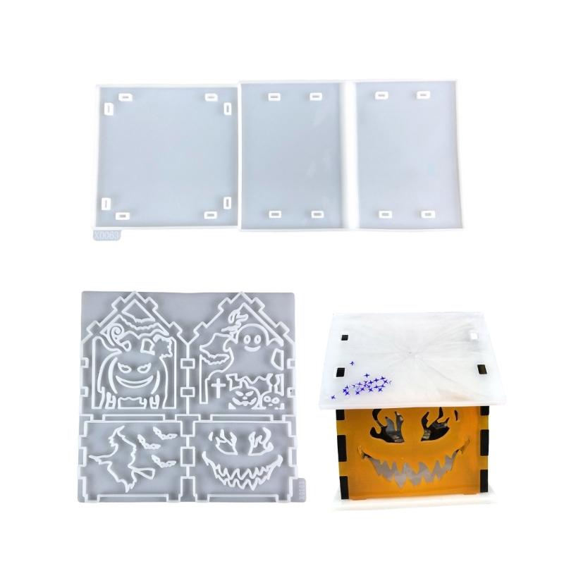 

Flexible Silicone Mold Halloween Small House Decoration Making Mould Temperature Resistant Epoxy Mould for Ornament 1