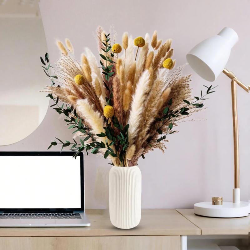 Bohemian dried flower bouquet, wall decoration, rustic style floral arrangement, creating ambiance for office and bedroom decor