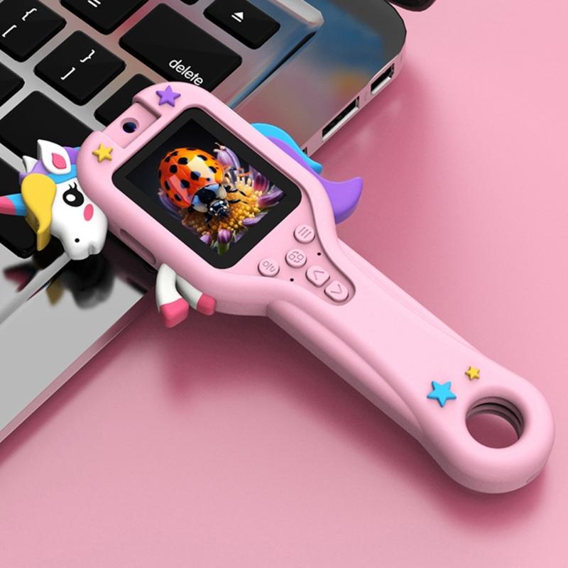 Handheld Kids Microscope Toy 500X 2 Display LED Light Educational Gift For Boys Girls Age 3 13