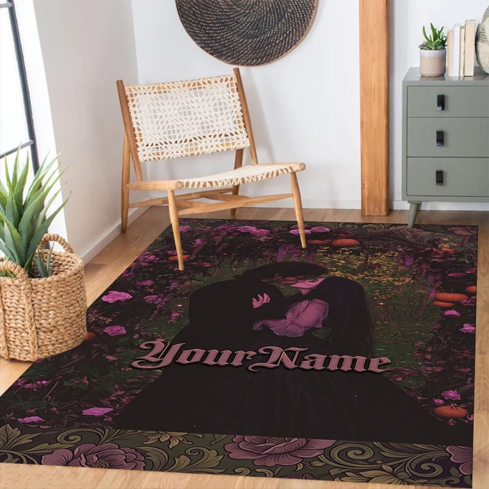 Gothic Illustrations Customizable Name Carpet Design for Dormitory Playrooms Outdoor Entryway Anti-slip Rug Decorate Offices