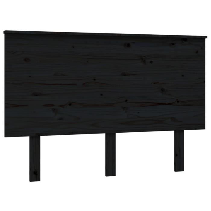 VidaXL Headboard Black 124x6x82.5 Cm Solid Pine Wood 819164