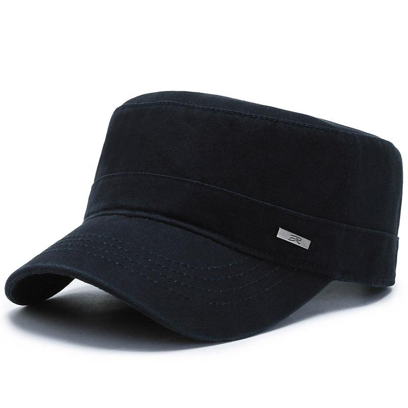 Spring and Autumn Fashion Flat Top Hat Outdoor Leisure Fishing Hat Versatile Sports Sun Hat Pure Cotton Four Seasons