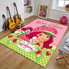 Princess Strawberry Design Area Rug Personalized Name- Non-Slip, Soft & Cozy Floor Mat for Living Room, Office - Indoor/Outdoor Carpet