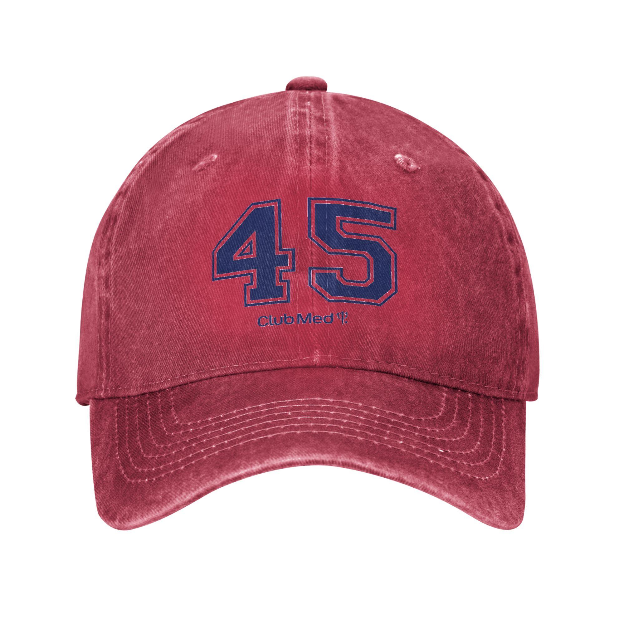 

Number 45 Club Med Denim Baseball Caps Snapback Baseball Hats Breathable Casquette Outdoor for Men s And Women s One Size