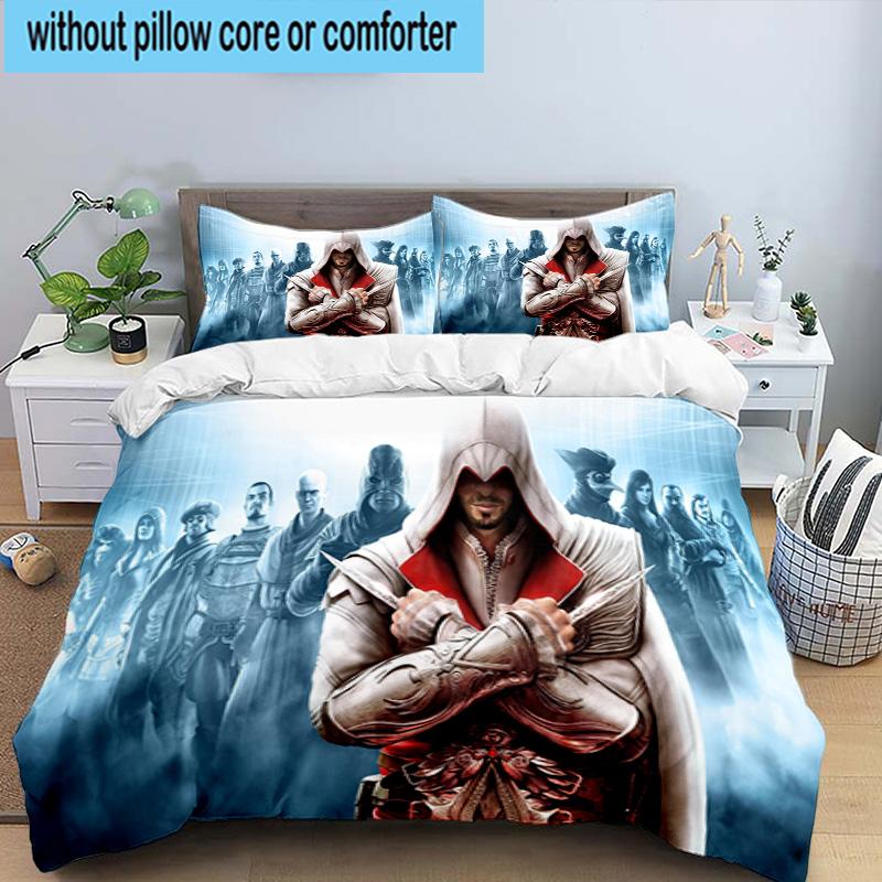 1PC Assass Warrior 3pcs Bedding,Including 1pc Duvet Cover And 2pcs Pillowcases Perfect for Christmas,Ideal for Bedroom, Dormitory
