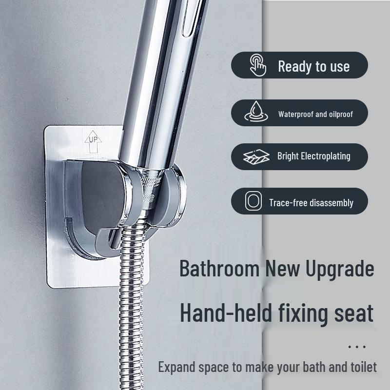 No-Drill Movable Shower Head Holder with Suction Cup Wall Mount for Bathroom