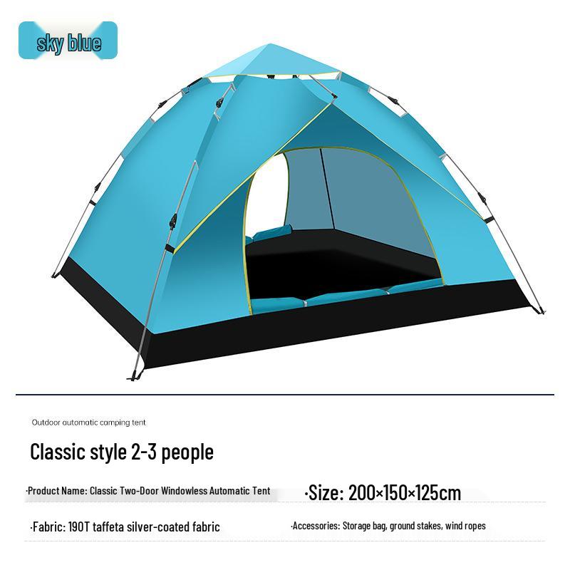 Outdoor Camping Tent: Quick-Open, Sun-Protected, Automatic Tent for 2-4 People