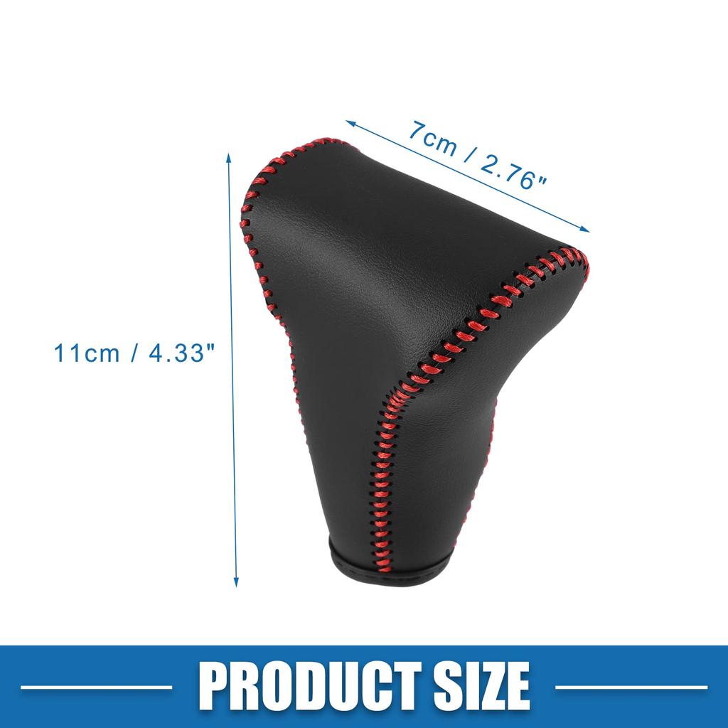 ABSOPRO Gear Shift Lever Automotive Interior Gear Shift Knob Trim for Honda 2017 2018 2019 2020 2021 Black Faux Leather with Red Line Cover, CR-V