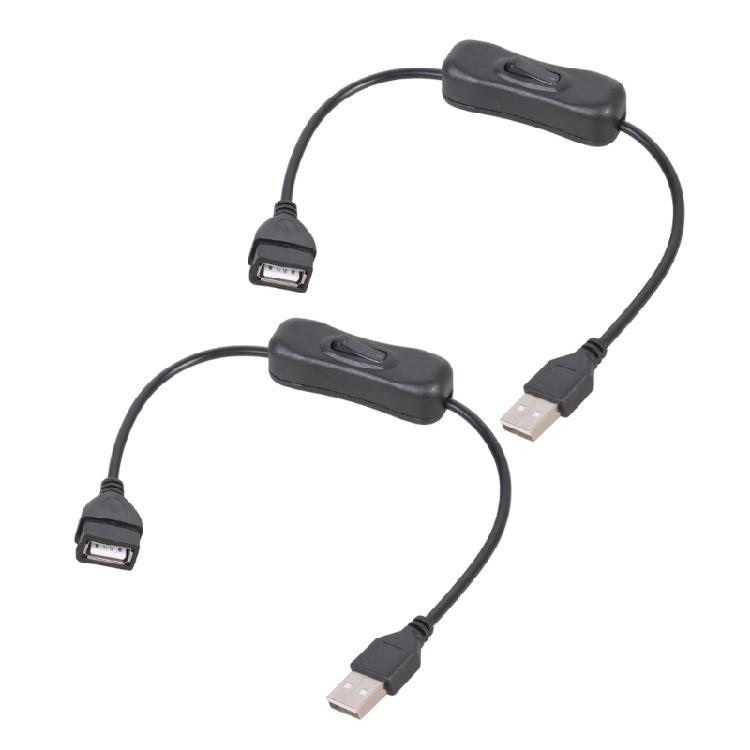 2pieces USB Charging Cable USB Switcher Cord With Power Switcher For Desk Fan LED Light Low Power USB A Devices 30cm