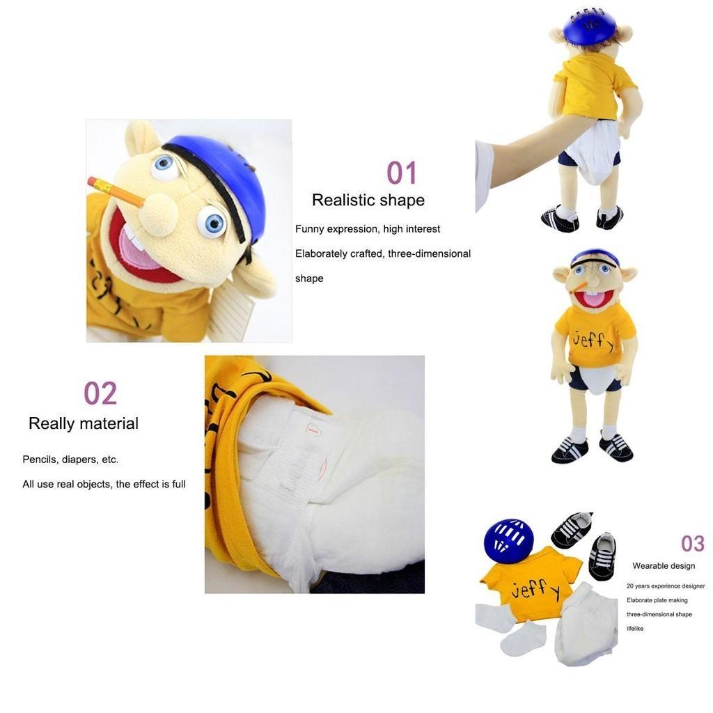 Soft And Skin-friendly Jeffy Cartoon Plush Hand Puppet Toy For Kids And Adults Perfect Christmas And Birthday Gift!