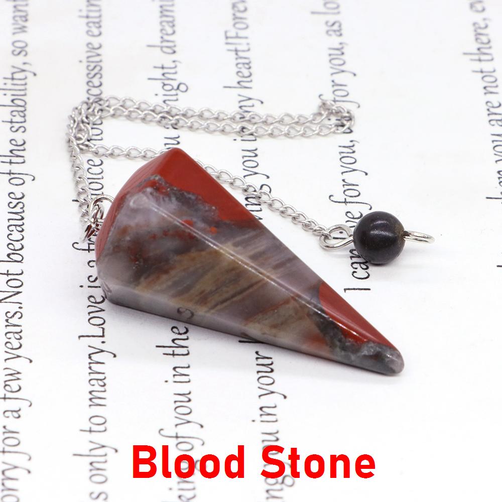 Natural Stone Reiki Healing Pendulum,For Dowsing Spiritual Divination Cone Crystal Quartz Pendulos Small Size Necklace Jewelry