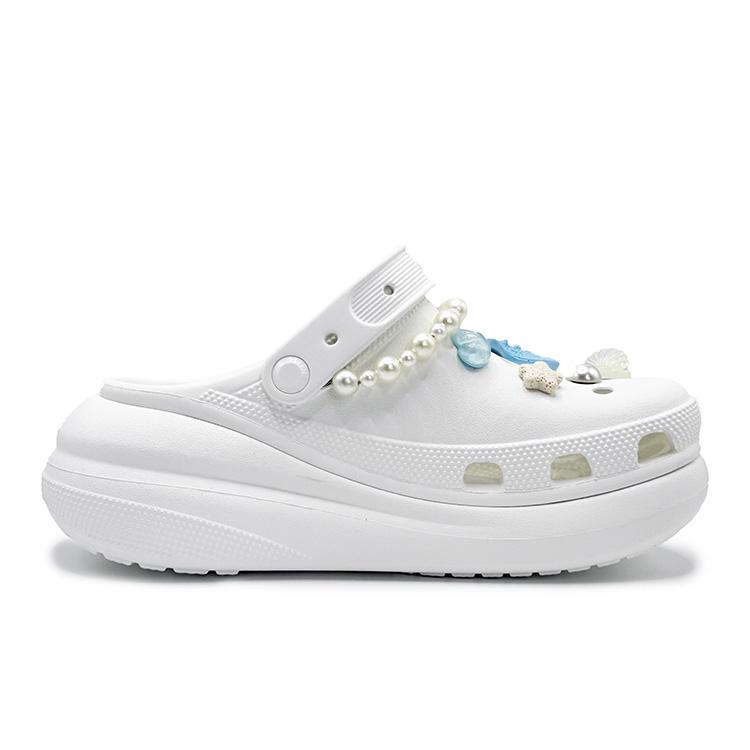 Crocs Crush Clog EVA Beach Pearl Accessories Summer Freshness Pendant Accessories Hole Shoes Unisex Light Blue