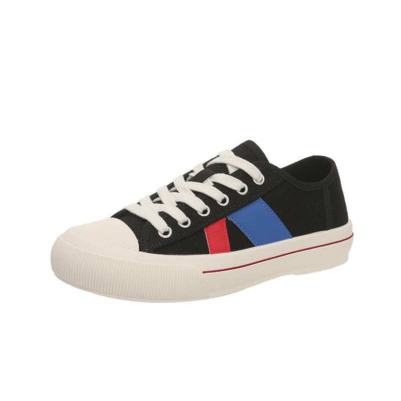 Casual canvas shoes women's 2025 summer new breathable lace-up color matching nylon versatile low-top sports board shoes women's tide