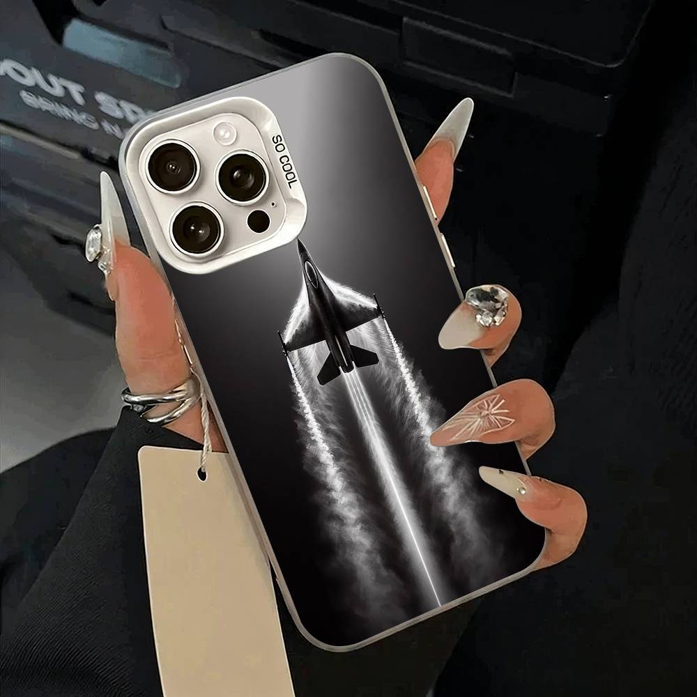 Aircraft & Sky Phone Case For iPhone 17,16,15,14,13,12,11 Plus,Pro Max,XS,white Silver Phone Case