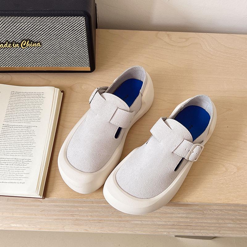 

With wide-leg pants YD~ two wear sweet and cool thick-soled big head ugly cute shoes women s little white shoes soft-soled breadboard shoes 45 белый