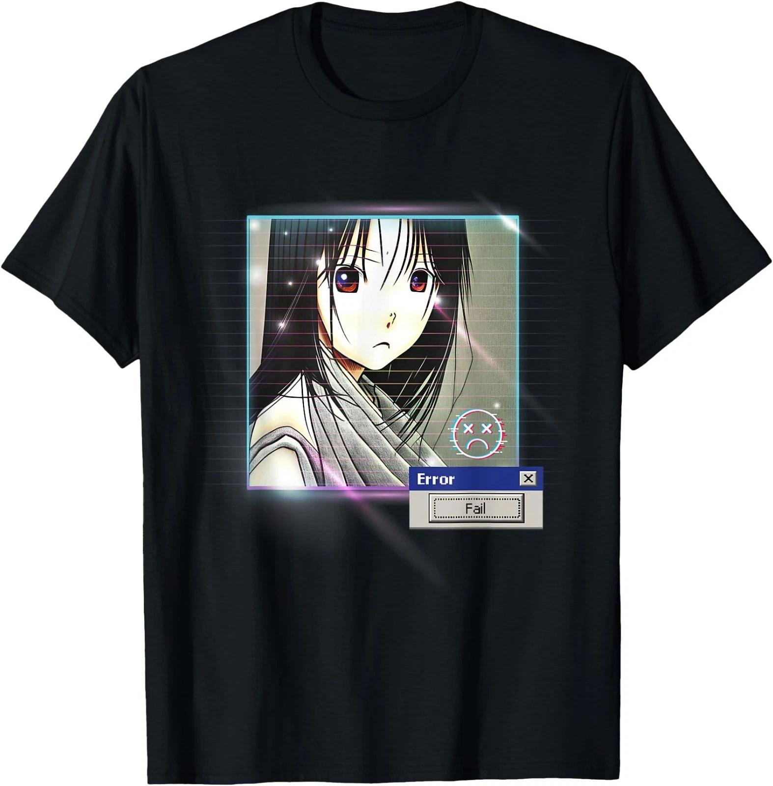 Sad Waifu Egirl Japanese Anime & Manga Vaporwave Emo T-Shirt XL