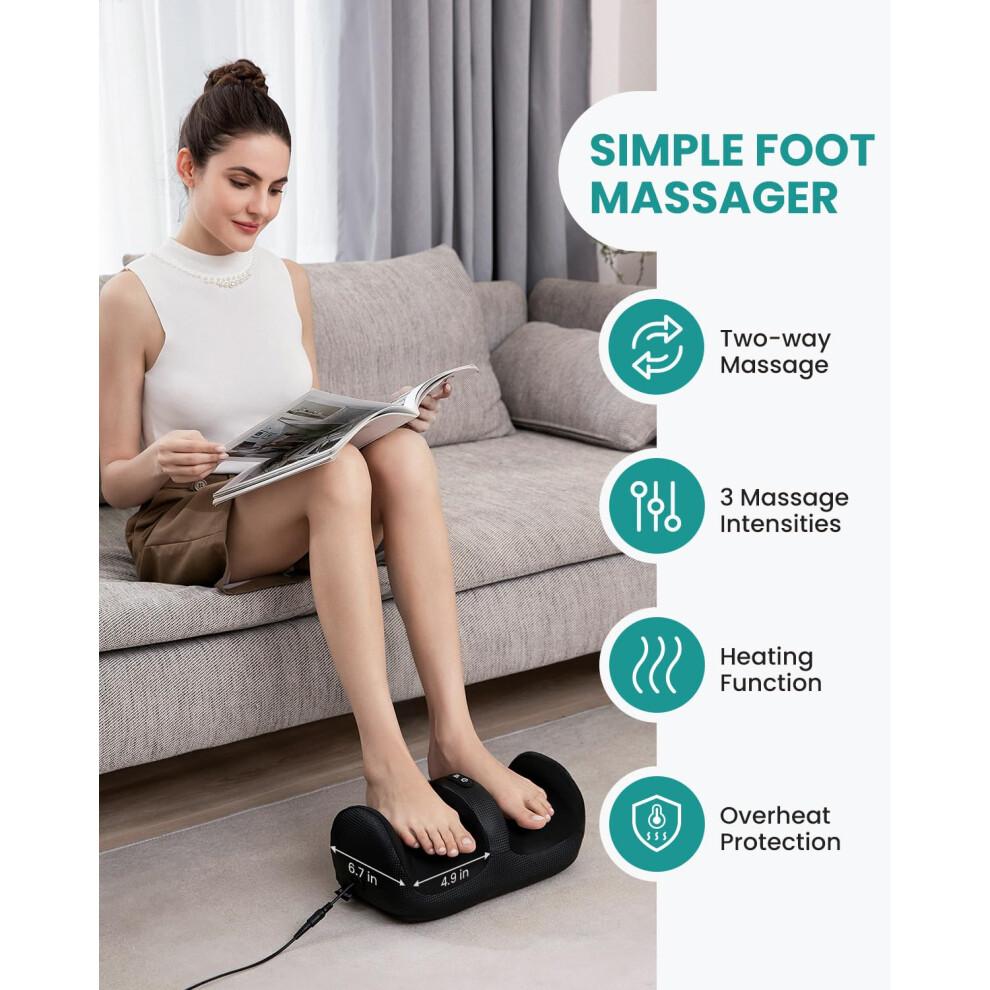 Nekteck Shiatsu Foot Massager with Heat Foot and Calf Massager with Massage Roller Lightweight and Compact Suitable for Offices and Home (Not