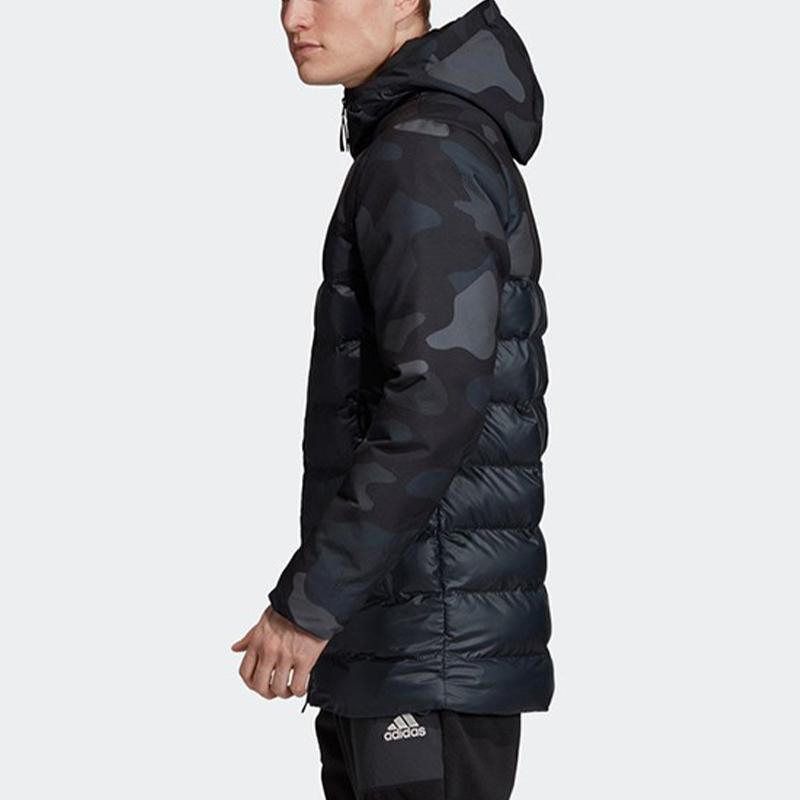 Adidas Jachetă din bumbac, cu glugă, cu glugă, bloc de culoare Juventus, pentru bărbați, îmbrăcăminte exterioară Albastru DX9202