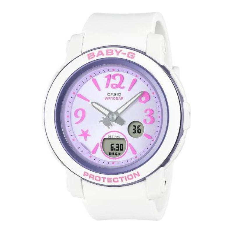 CASIO BABY-G series 100 meters waterproof Quartz resin strap same style for men and women purple dial BGA290US-6A