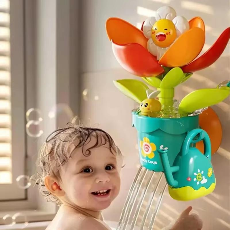 Fun Water Spray Sprinkler for Kid Baby Toys Funny Water Game Bath Toy Sunflower Bathroom Shower Spray Water Bathroom Bathtub Toy