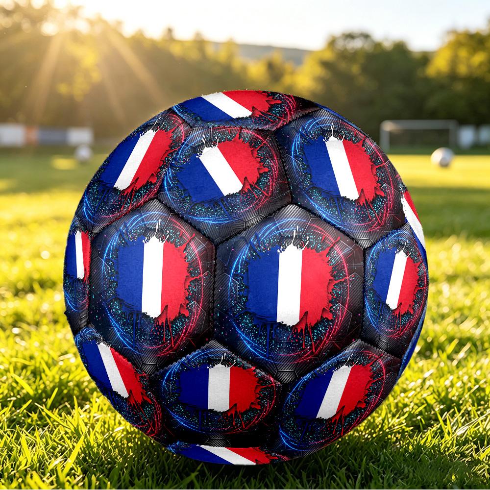 Pallone da Calcio Misura 5 Stampato France Football Resistente all'Usura Standard per Allenamento Adulti Regalo per Fan per Partite Sportive Indoor Outdoor