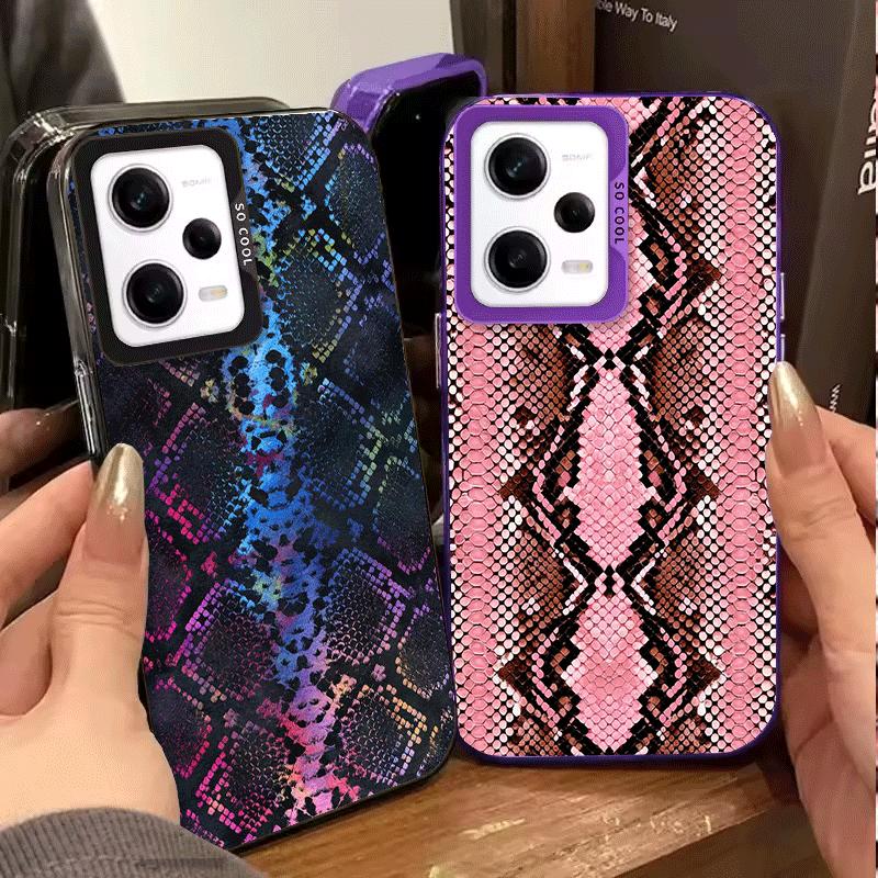 Fashion Snake Skin Pattern Soft Phone Case for Xiaomi Redmi Note 13 14 15 Pro Plus 12S 12 11S 11 11T 10S 10 Shockproof Cover Bac