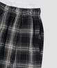 Beodeonteu Check Layered Single-Pleat Wide Pants [Black]