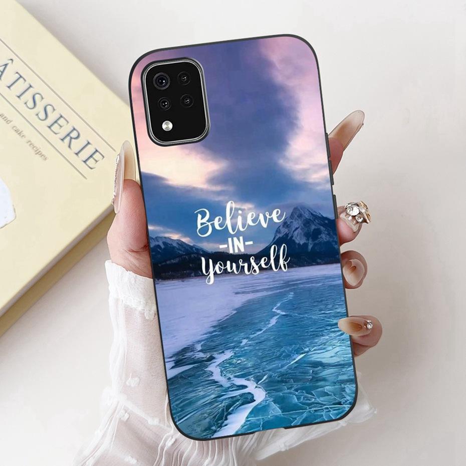 Beautiful Floral Painting Phone Case For LG K42 K52 K62 2020 Black Silicone Soft Cover For LG K62+ K52 (Brazil) Cases Bumpers