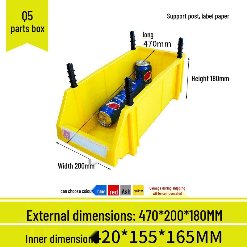 Angled Entry Heavy-Duty Plastic Storage and Organizer Box for Components and Hardware