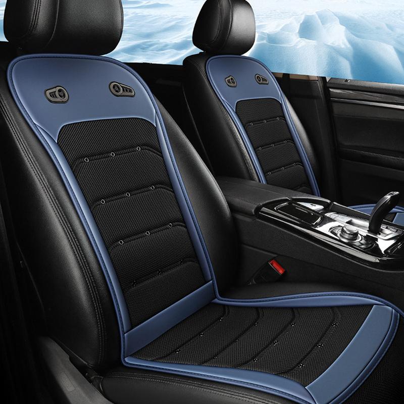 Cooling Car Seat Cover with 2 Fans 24 Air Outlets DC 12 24V One Click Stepless Wind Speed Ventilated Auto Cool Seat Cushion Pad