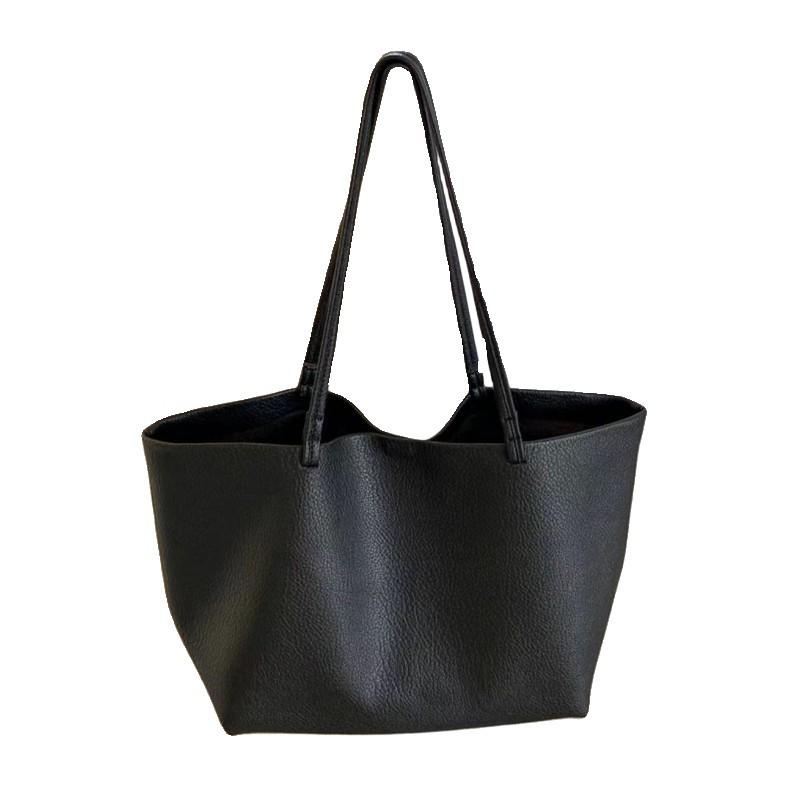 Korean Classic Casual Big Bag Tote Bag for Commuting, High-end Feeling for Women, Large Capacity Soft Leather Shoulder and Armpit Bag
