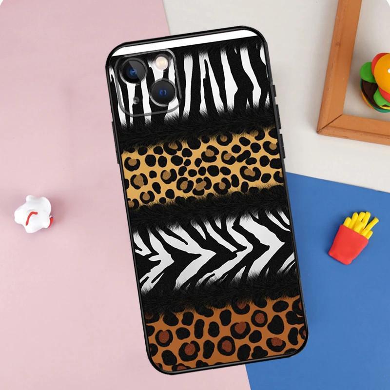 iPhone15 Mini mobile phone case, tiger leopard print leopard mobile phone case, painted anti-drop for anti-drop.