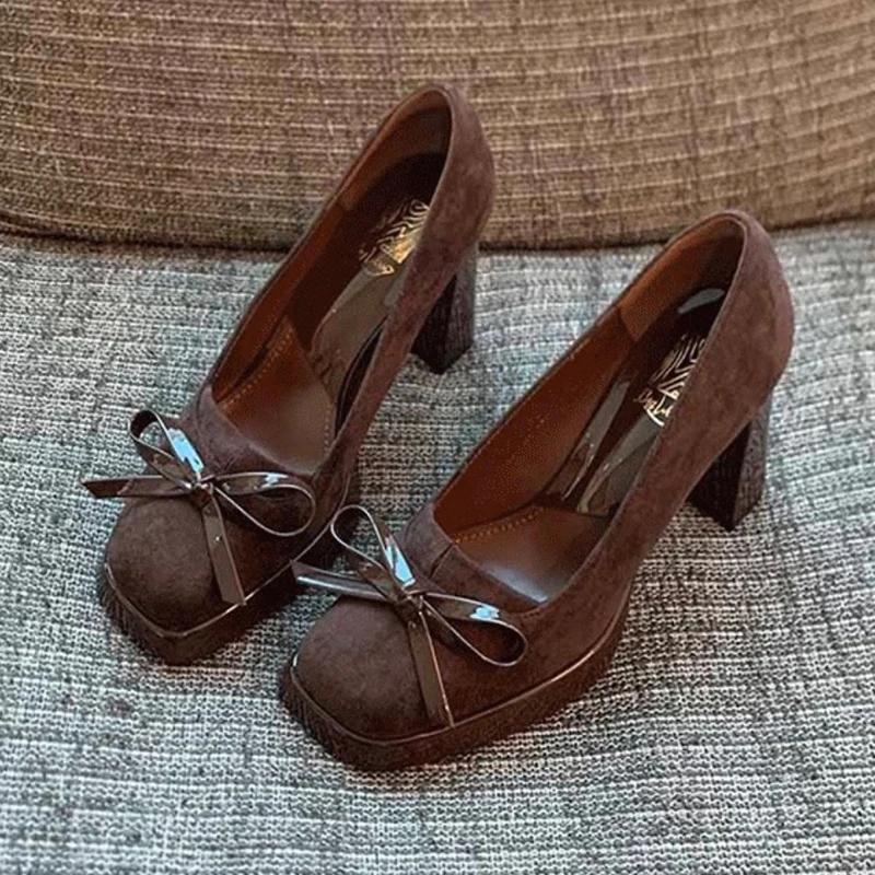 Mary Jance Women Shoes High Heels Bow Fashion Shoes Dress Designer Pumps Summer 2025 New Shallow Elegant Luxury Chaussure Femme