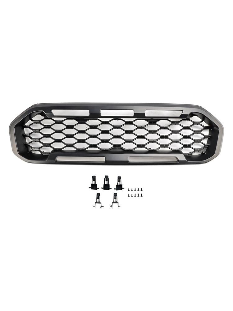 Front Bumper Grill Grille Fit Ford Ranger T8 2019-2023 Black W/LED Light