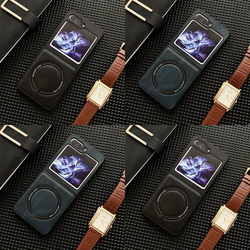For Samsung Galaxy Z Flip 5 Magnetic Rechargeable Case With Stand Tpu Pc For Antishock And Antifingerprint