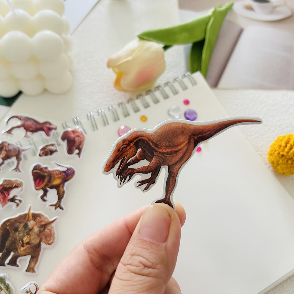 10pcs Realistic Dinosaur Stickers - Self-Adhesive Vinyl Decals for Water Bottles, Laptops, Phone Cases, Waterproof Durable ZSY