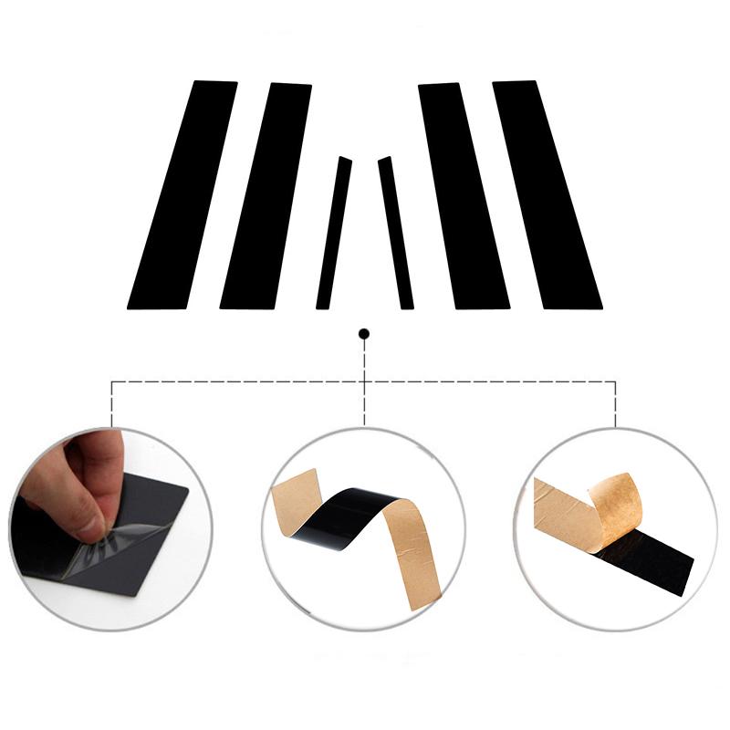 6 stk Dørvindussøylestolper Trim Cover Decal Stickers for Buick Regal 2011-2017 for Opel Insignia A 2009-2017 Biltilbehør