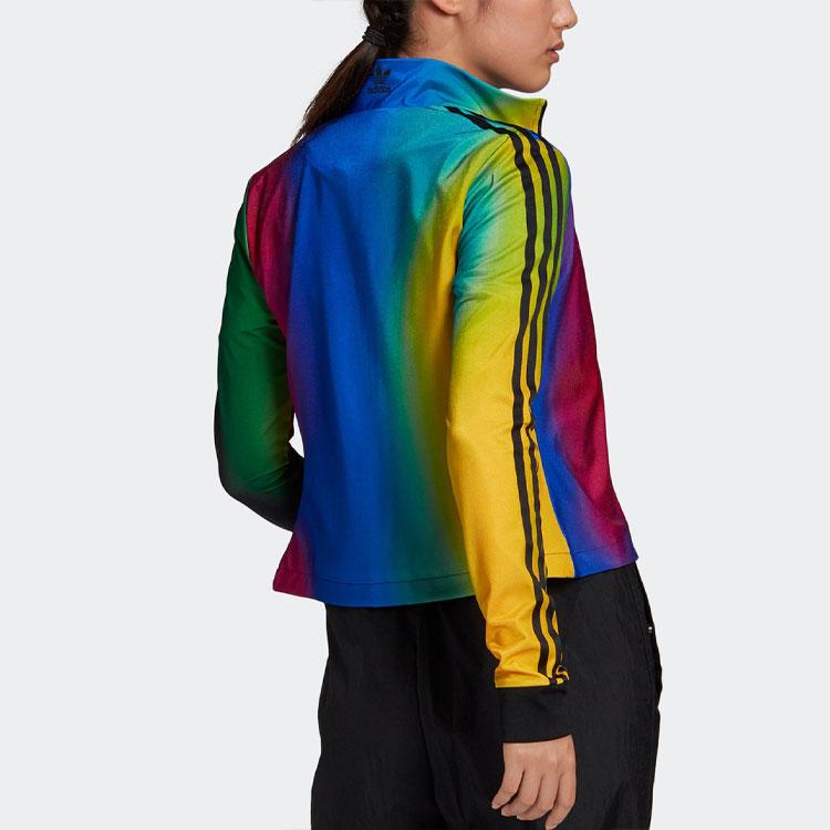 Adidas Originals Gradient Print Sports Casual Fitness Stand Collar Jacket Women Jacket Multicolor GD2496