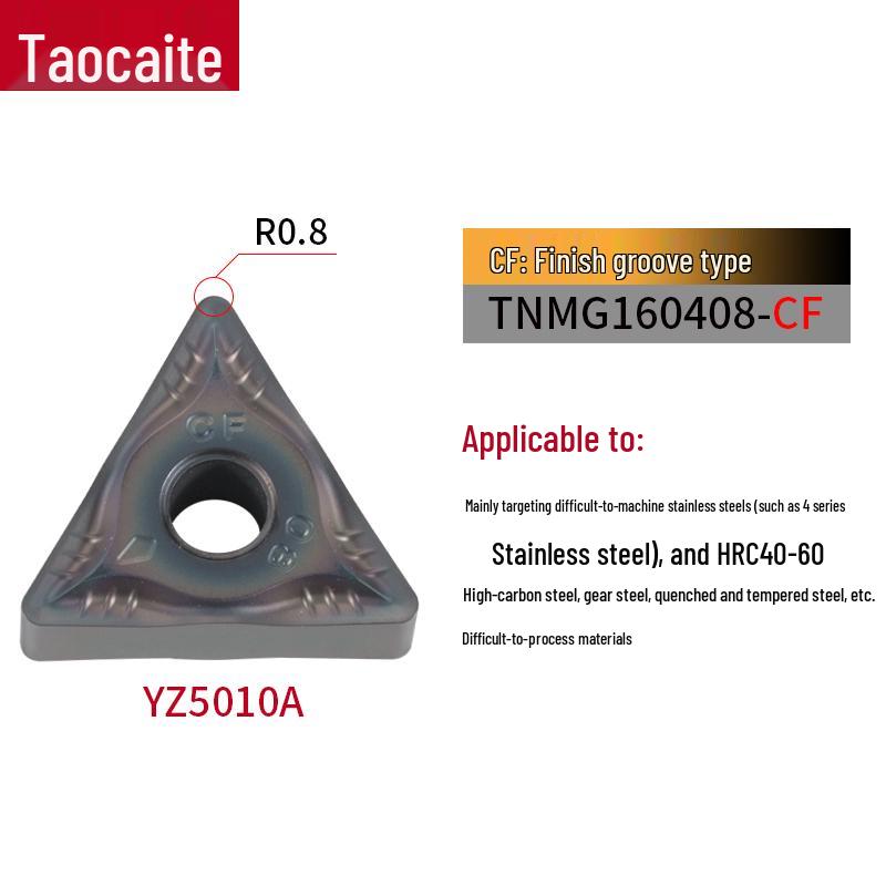 CNC Lathe Double-Sided TNMG160404/08 Triangular Insert for OD/ID Clamping