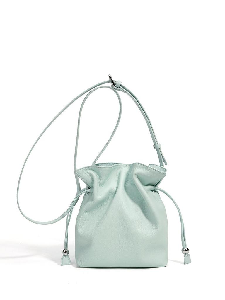 Koreanische Leder-Kordelzug-Wolken-Umhängetasche - Vielseitige Tasche für Damen, Handy & Pendler