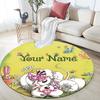 Custom Name,Diddl Pattern Round rug,Carpet Rug for Living Room Bedroom Playroom ,Non-slip Floor Mat,Holiday Gifts and Birthday Gifts.
