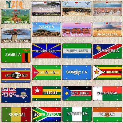 YZFQ 6x12 Inch Nigeria Niger City Shabby Chi Metal Tin Sign Plate For Wall Bar Club Home Decor Poster Customizable DC-1564A