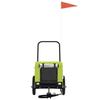 VidaXL Remorque de vélo pour animaux de compagnie vert et noir 94018