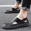 Luxury Handmade Summer Shoes Brand Designer Casual Sandals Classic Slip On Outdoor Men Sandals Leather Comfy Walking Sneakers