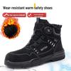 Herrvinterfoder i fleece, antistatiska, höga, slip-on, slitstarka skor